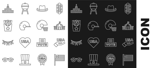 美国独立日排起美国国旗图片下载