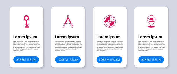 设置铁砧工具，圆盾，鼓风机风箱和旧钥匙。业务信息模板。向量图片下载