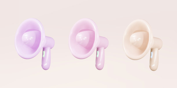 逼真的设置3d扩音器，扬声器。矢量插图。图片下载