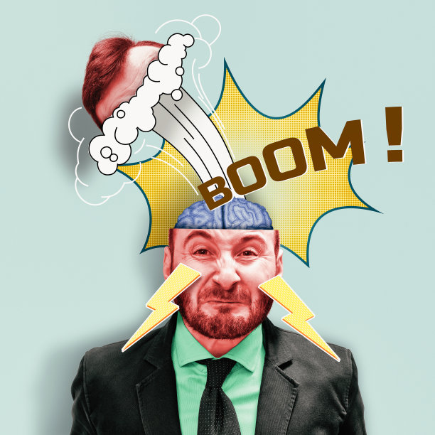 情绪爆发，工作过度，概念。图片下载