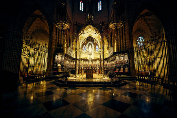 2020年2月23日，西班牙，纳瓦拉，潘普洛纳大教堂图片下载