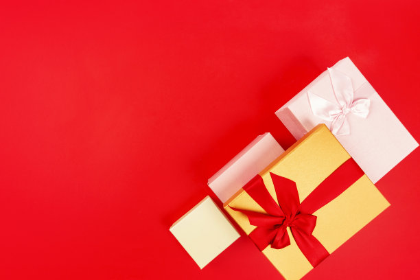 红色背景的礼品盒图片下载