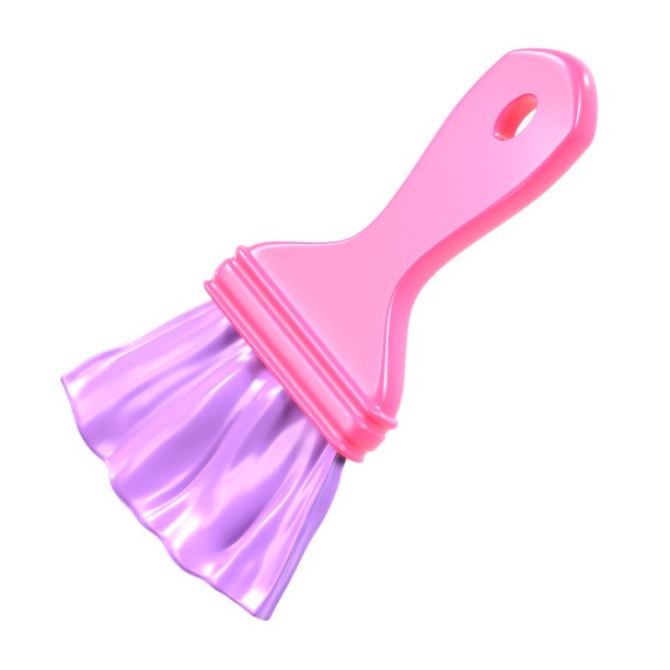 3d渲染插图油漆刷孤立在白色背景。卡通风格的画笔图标。油漆和翻新工具。施工工具。图片下载