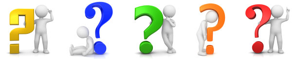 多色问号用白色询问回答忧虑的执棍人询问思考的人白色卡通人黄色金色蓝色绿色橙色红色的标志询问符号在高分辨率上孤立在白色上图片下载