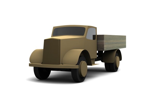 3 d演示。老式军用卡车的简单模型图片下载
