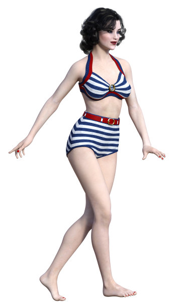 3D渲染的海报女孩在白色图片下载