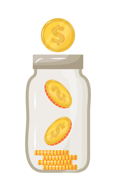 钱箱概念向量。装有金币的玻璃银行。省钱图片下载