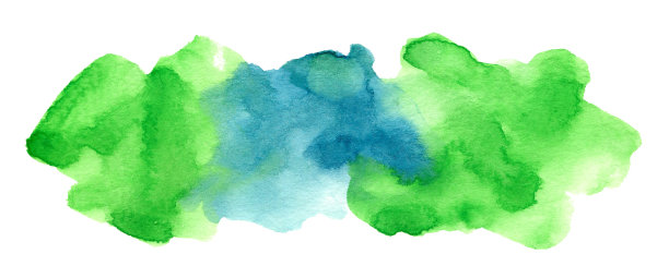 抽象水彩形状孤立在白色背景上图片下载