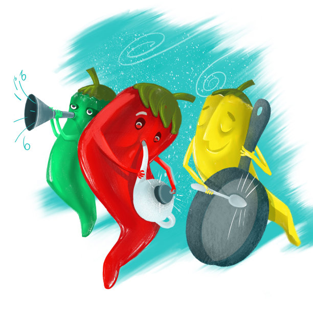 酷辣椒-音乐蔬菜爵士乐队图片下载