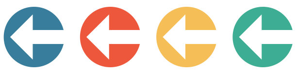 彩色横幅与4个按钮:箭头左图片下载