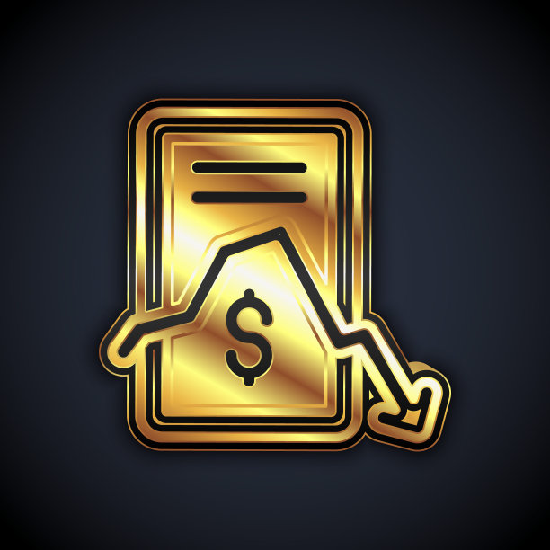 黄金移动股票交易概念图标孤立在黑色背景上。网上交易，股票市场分析，商业和投资。向量图片下载