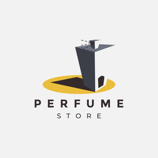 抽象香水商店建筑图标图标矢量模板在白色背景图片下载