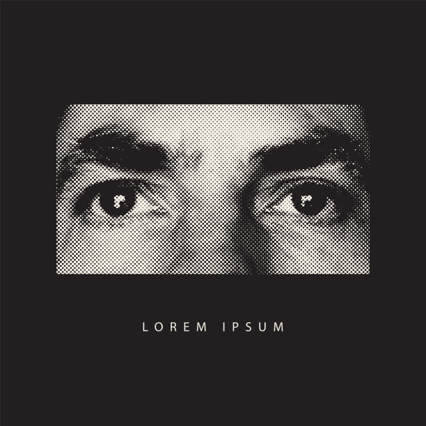 抽象横幅与人的眼睛在复古风格图片下载