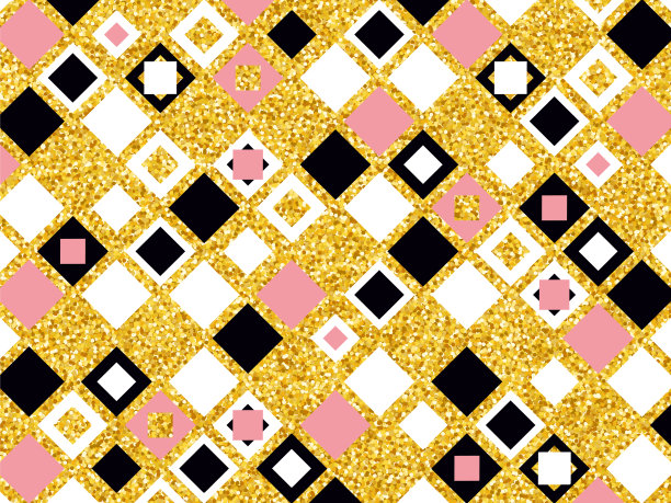 金色的星星闪烁着背景。黑色华丽的纹理与金色的闪光。潮流矢量背景可用于网页设计，假日表面，时尚案例，纺织和印刷产品。图片下载