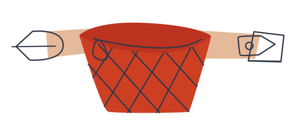 一个造型新颖的可爱小腰包。平面向量插图。图片下载