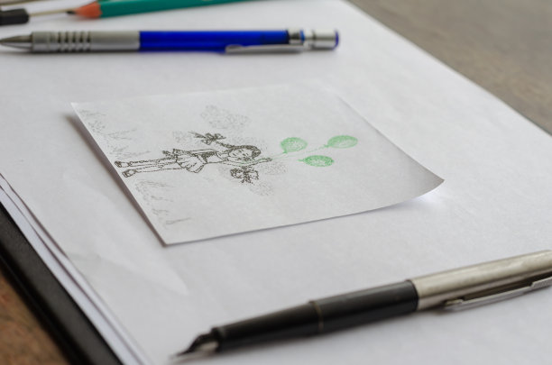 用钢笔画画的点画法。图片下载