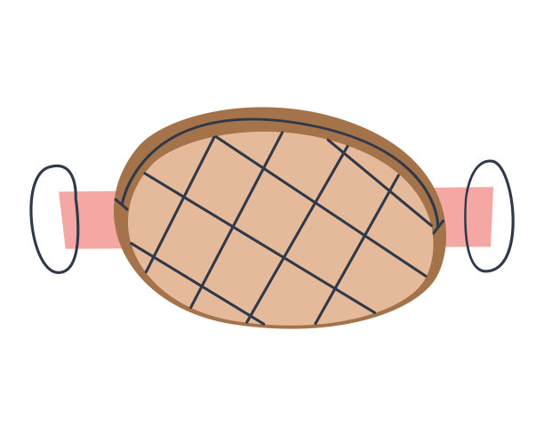 椭圆形皮带包。平面向量插图。图片下载
