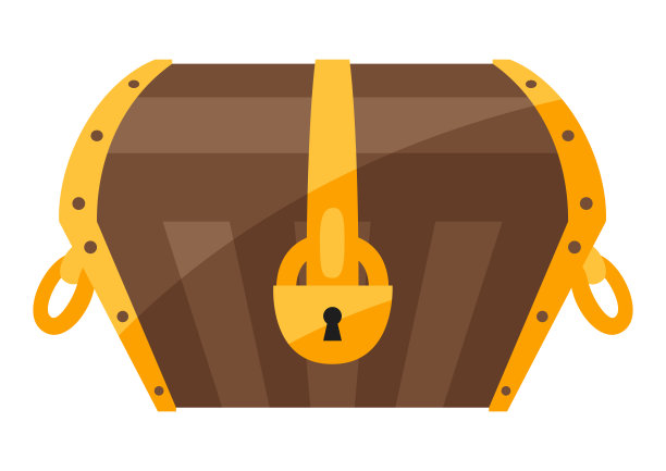 宝箱插图。游戏或冒险图像。图片下载