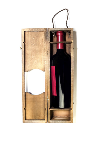 装在木箱里的葡萄酒图片下载