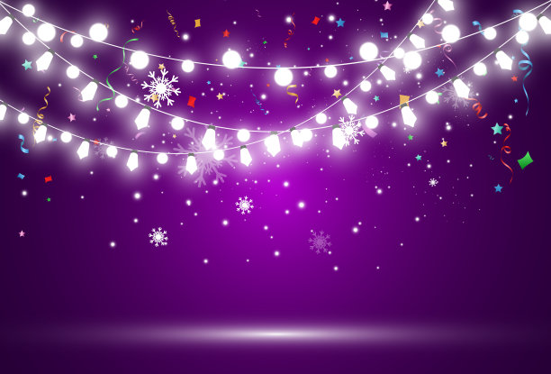 一个透明背景上的光花环的矢量插图。图片下载