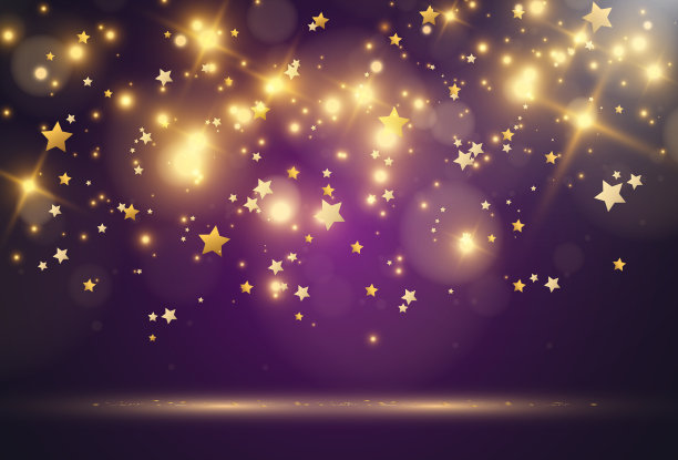 明亮美丽的火花在透明的背景。图片下载