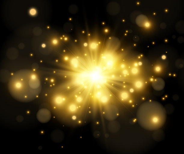 明亮美丽的火花在透明的背景。图片下载