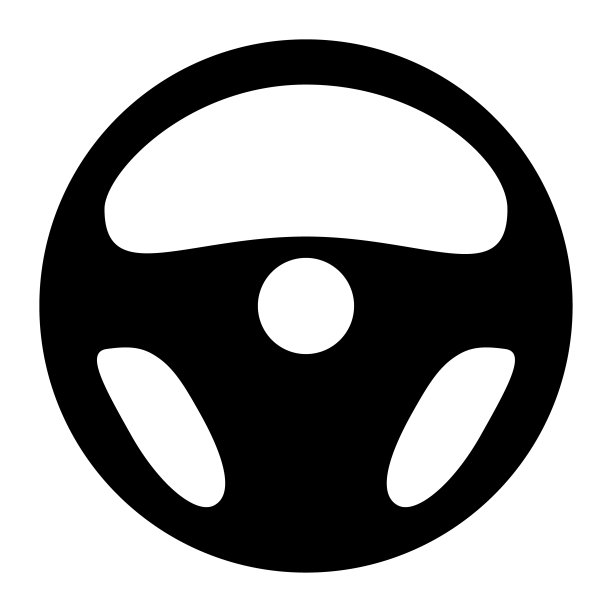 汽车方向盘图标，汽车轮胎轮辋符号，汽车赛车运动标志矢量插图图片下载