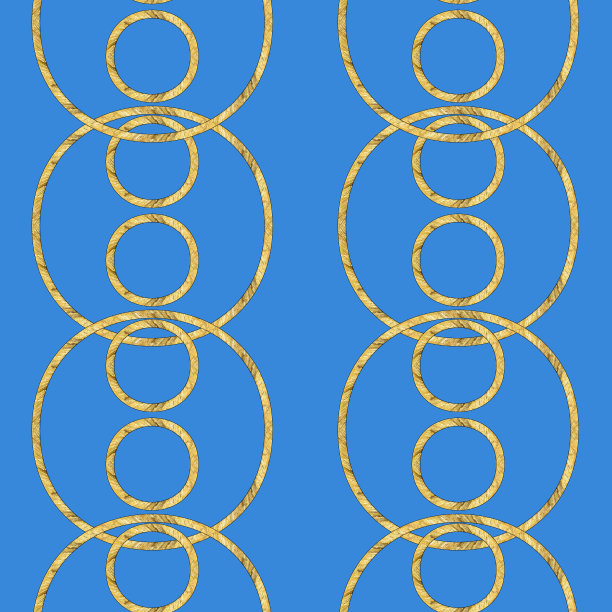 环无缝纹理。镶嵌,镶嵌。彩色玻璃风格的插图。装饰艺术风格。无缝混沌六边形图案。用于壁纸、纺织品印花、瓷砖。金色的环图片下载