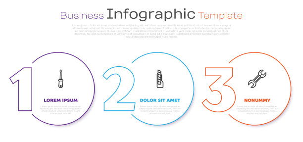 设置线螺丝刀，文具刀和扳手扳手。业务信息模板。向量图片下载