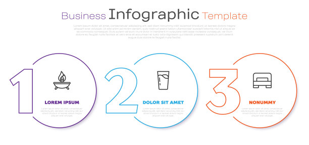 集香薰蜡烛，玻璃水和大床于一体。业务信息模板。向量图片下载