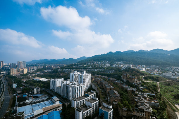 清晨重庆城市的天际线图片下载