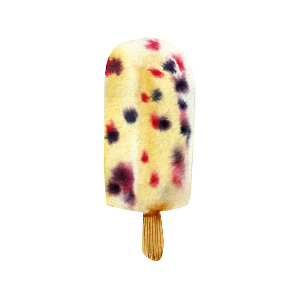 水彩彩色冰淇淋。手绘插图。图片下载