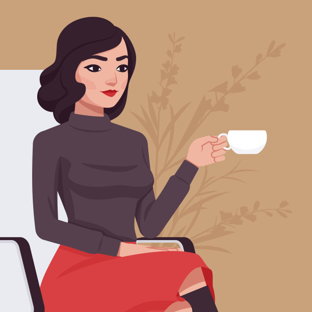 美丽的女商人，优雅的女商人，戴着杯子的女执行官图片下载