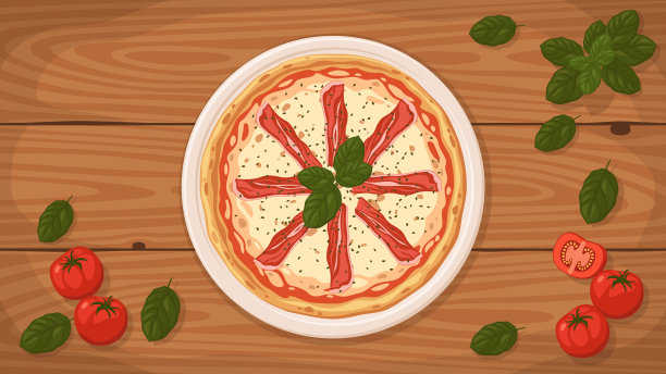 盘子里的意大利风格的Inglesina披萨。图片下载