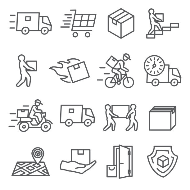 交付线图标设置在白色背景图片下载