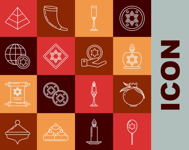 用彩带系上大卫之星的线气球图片下载