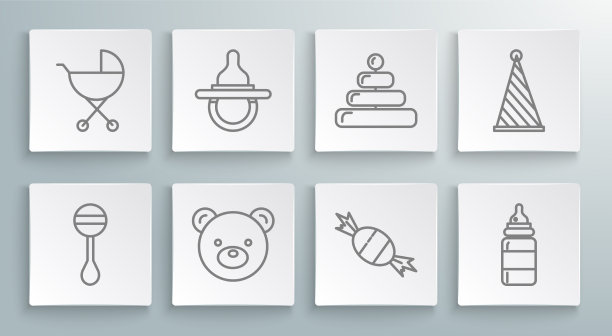 设定线拨浪鼓宝宝玩具宝宝奶嘴图片下载