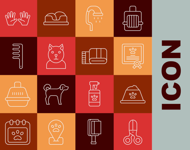 设线剪发型师宠物食品碗图片下载