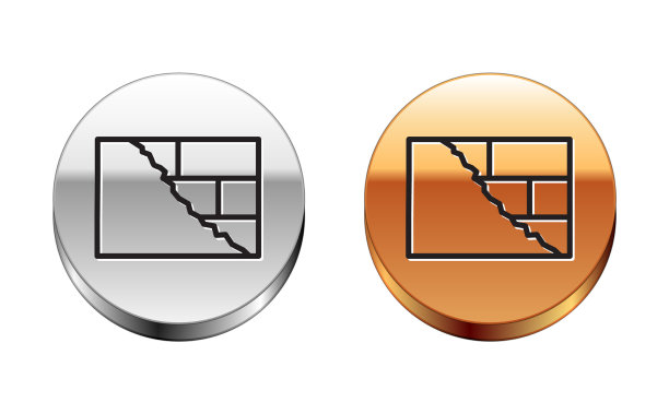 黑色线砖图标孤立在白色上图片下载