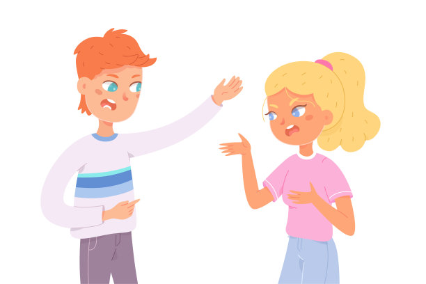 愤怒的夫妻吵架，年轻的已婚男女指指点点图片下载