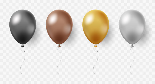 矢量收集现实的气球为您的设计。氦气球装饰。图片下载