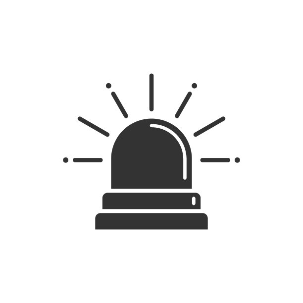 紧急警报图标在平面风格。警告灯矢量插图孤立的背景。警用急牌经营理念。图片下载