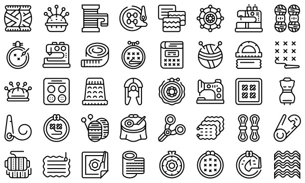 刺绣类图标设置轮廓向量。孩子们的教室图片下载