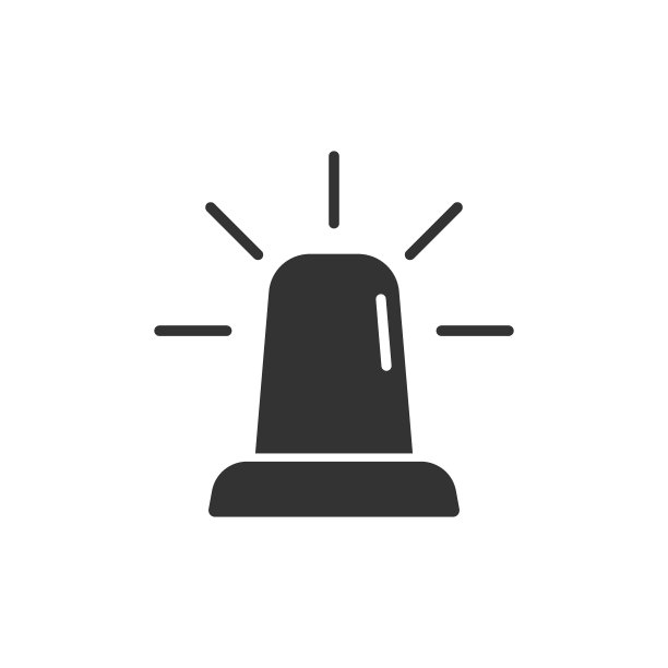 紧急警报图标在平面风格。警告灯矢量插图孤立的背景。警用急牌经营理念。图片下载