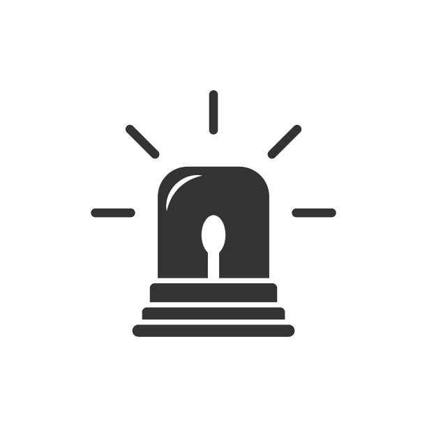 紧急警报图标在平面风格。警告灯矢量插图孤立的背景。警用急牌经营理念。图片下载