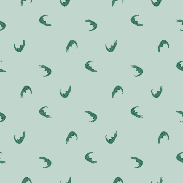 可爱的鳄鱼无缝图案。有趣的动物的背景。图片下载