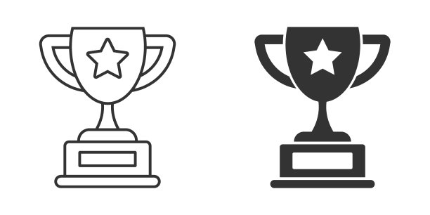 奖杯杯图标在平坦的风格。杯子奖矢量插图孤立的背景。获奖标识经营理念。图片下载