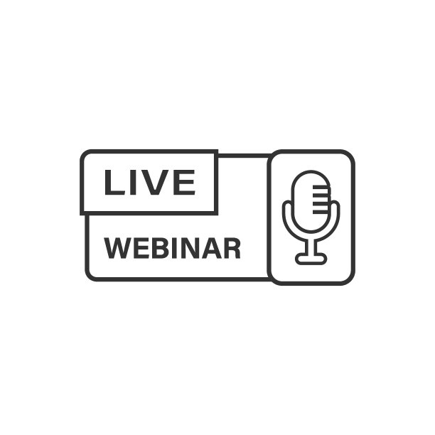 扁平风格的在线研讨会图标。在线培训矢量插图孤立的背景。会议流标识的经营理念。图片下载