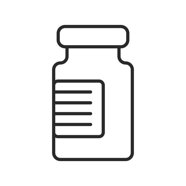 药瓶细线图标。疫苗概念瓶黑色轮廓或线条艺术。矢量插图。图片下载