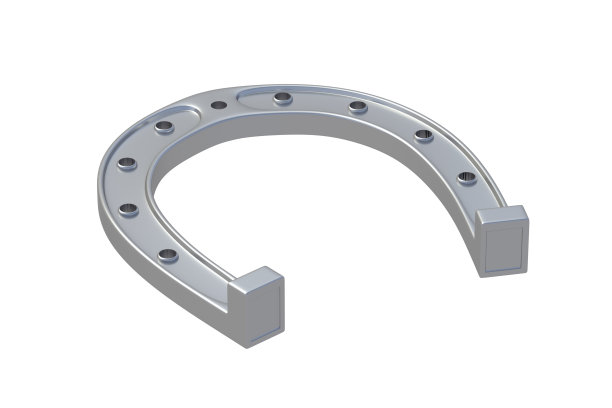 银马蹄铁孤立在一个白色的背景。象征着幸运和成功。三维渲染图片下载